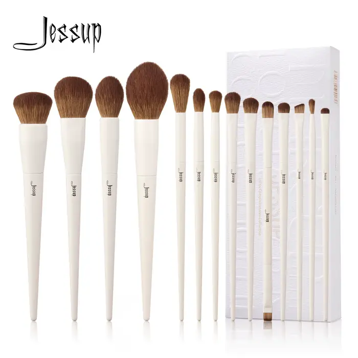 Jessup pinceaux de maquillage 14pc ensemble de pinceaux de maquillage pinceau de fond de teint synth