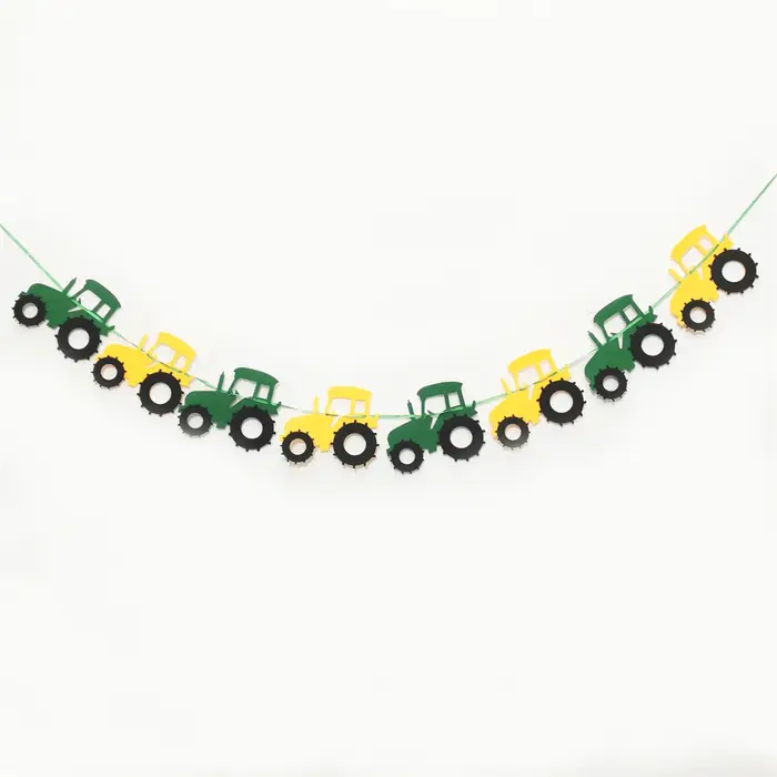 Tracteur pelle thème joyeux anniversaire bannière guirlande décoration de fête tracteur banderole ba