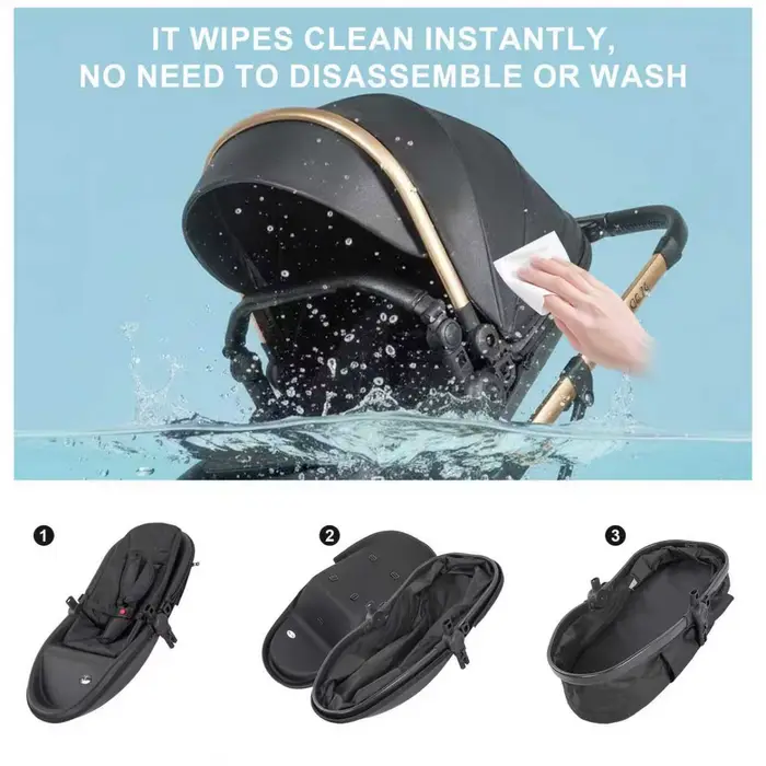 Poussette 3-en-1 pour bébé, système de voyage pliable haute performance, ensemble siège auto et land