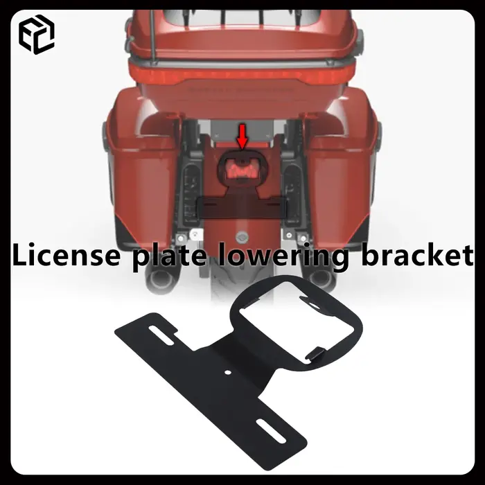 Support de plaque d'immatriculation de moto pour Harley FLHTK (2015-2019)/FLHTKL (2014-2021)/FLHTCUI (2014-2019)/FLHTCUL (2014-2016)