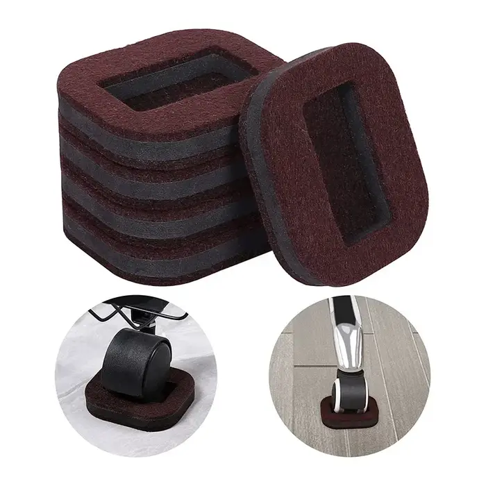 5/10 pièces Table et chaise en feutre fixe antichoc anti-dérapant tapis de pied chaise de bureau rou