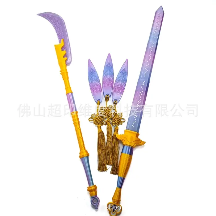 Couteau de chasseur en plastique gris clair pour cosplay et costumes de carnaval trois pièces pour événements de jeu de rôle et anniversaires