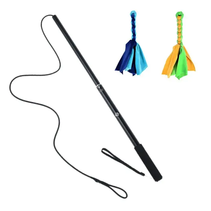 Canins flirt leurre pôle bâton jouets animal de compagnie interactif chasse queue Teaser baguette fo