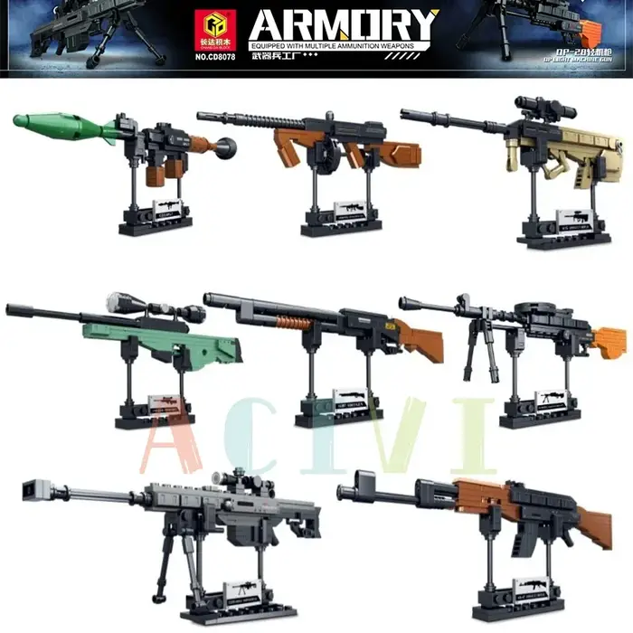 Blocs de construction d'armes tactiques militaire en plastique pour bureau collection originale occassions spéciales