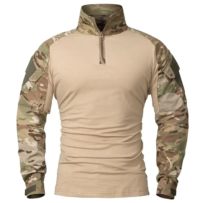 Chemises tactiques d'extérieur pour hommes, tenue à manches longues, chemise de Combat, fermeture éc