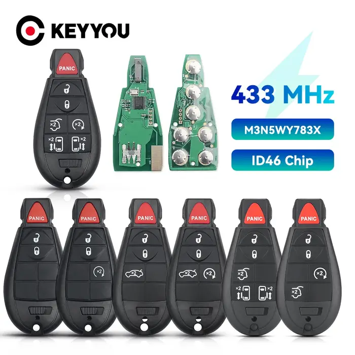 KEYYOU – clé télécommande de voiture à 4 + 1 boutons, pour Dodge Grand Caravan Journey 2008 2009 201