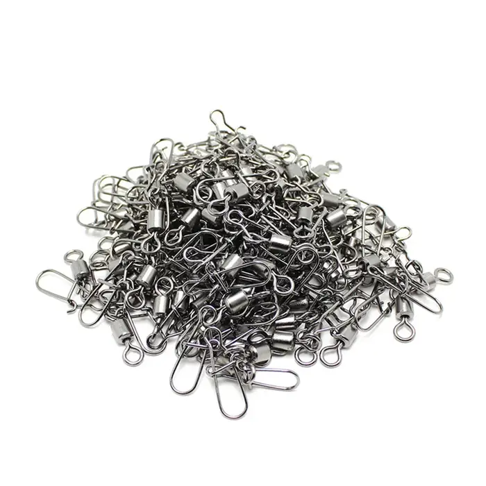 30 pcs/lot connecteur de pêche émerillons Interlock broche Snap roulant pivotant en acier inoxydable