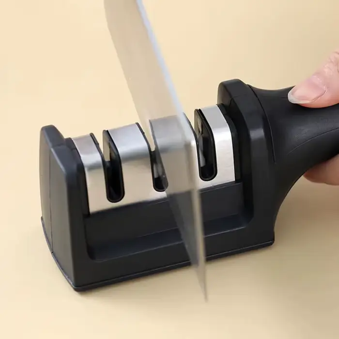 Affûteur de Couteaux Portatif Multifonction en Acier Inoxydable 3 Étapes Pour Cuisine Occasions Spéciales