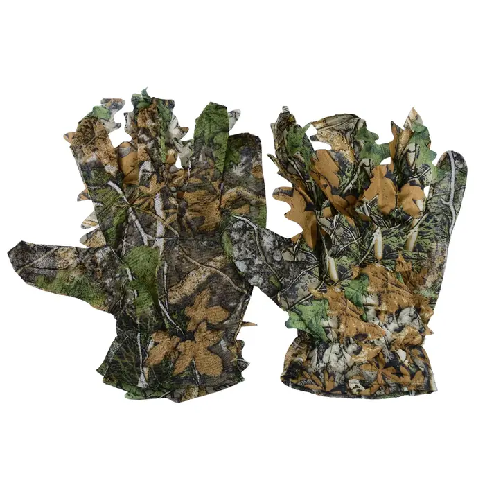 Gants camouflage chasse jungle feuilles - Léger confortable antidérapant durable tir discret