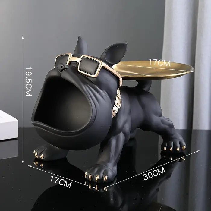 30cm décor à la maison bouledogue Figurine chien Statue boîte de rangement Animal ornement résine ar