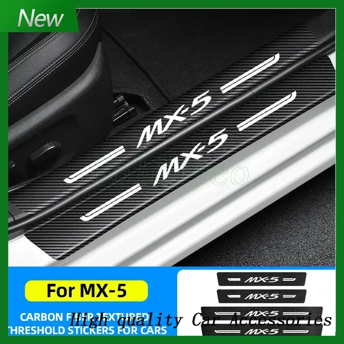 Plaque de protection de seuil de porte de voiture pour MX-5 MX5 lettre Logo fibre de carbone Auto se