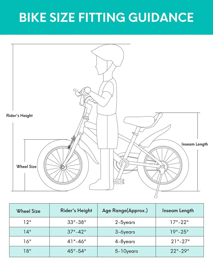 Vélo pour enfants avec roues d'entraînement et support de déclinaison, vélo pour enfants, freins à m