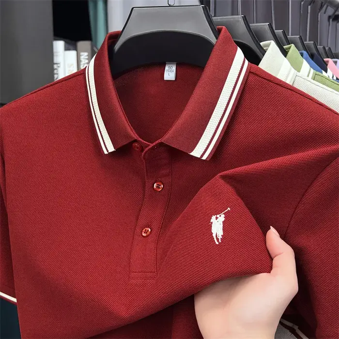100% coton marque de luxe manches courtes polo shirt hommes nouveau classique pony broderie été T-sh