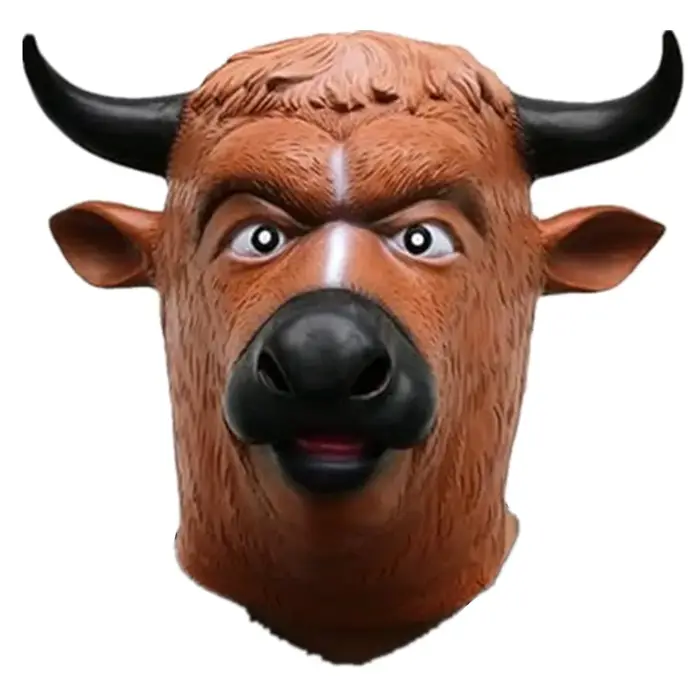 Masque de taureau en latex, masque intégral de taureau, masque d'Halloween