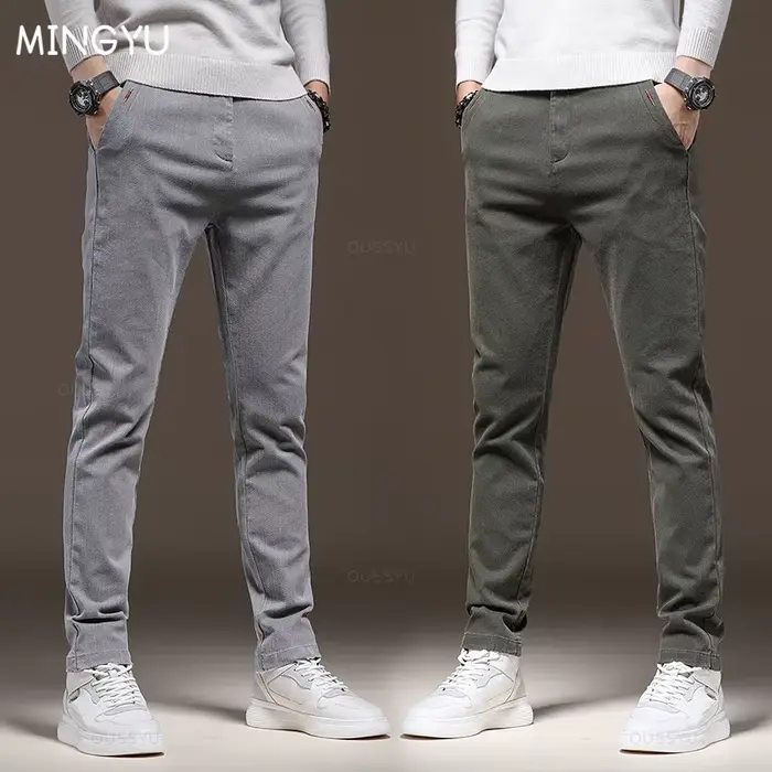 Pantalon cargo stretch MINGYU coupe slim - Tissu épais coton pour chasse automne hiver