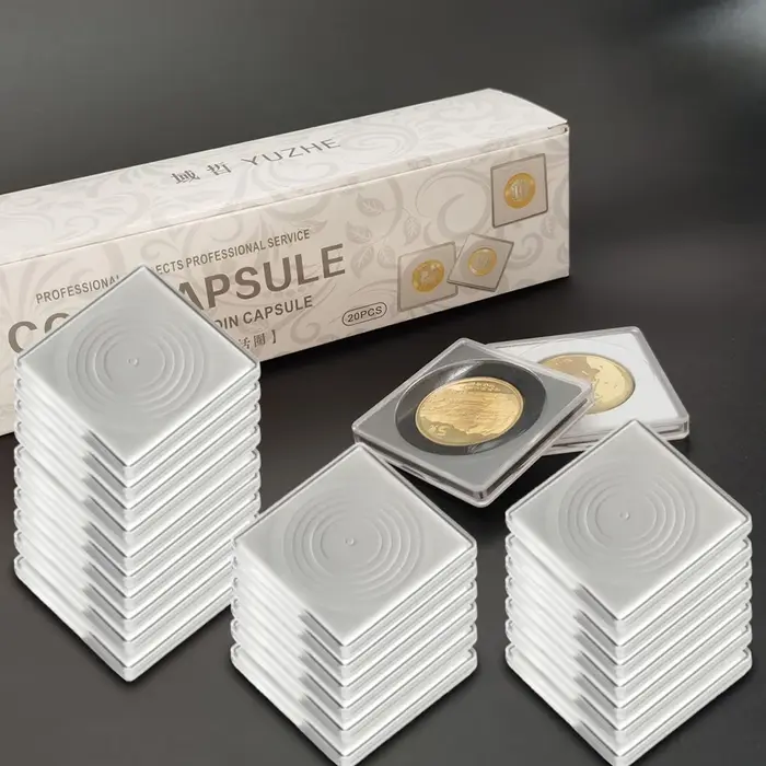 Porte-Capsules de pièces de monnaie 40mm, 20 pièces, joints réglables, organisateur, boîte de rangem