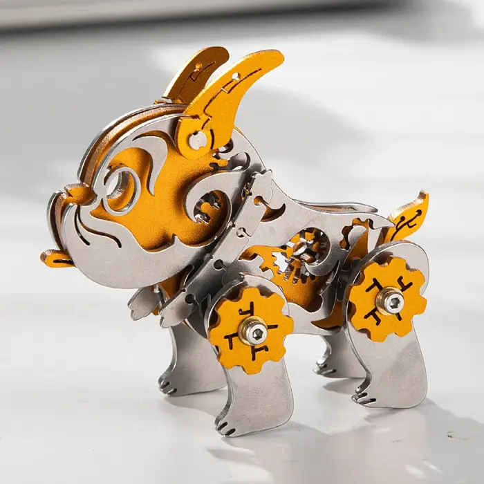 MOKR Bulldog - Puzzle 3D en métal - Jouet - Kits de modèles à assembler soi-même - Cadeau de Noël et