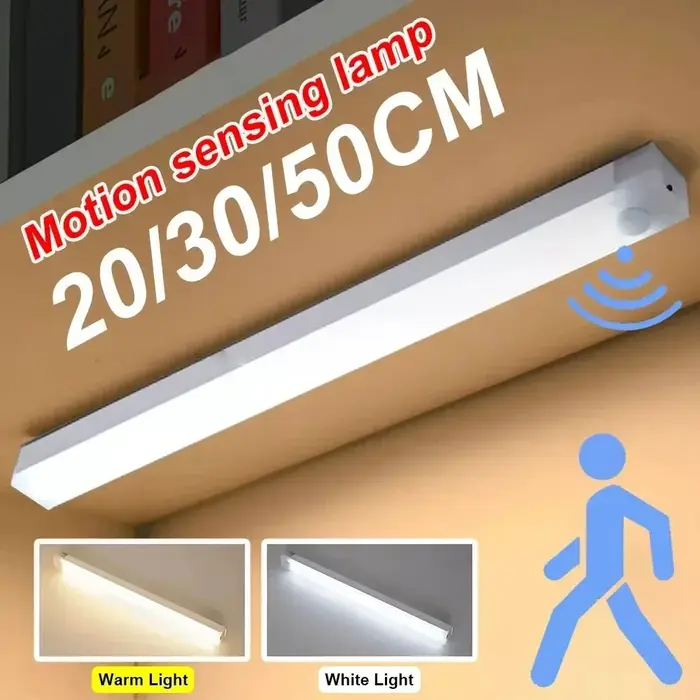 LED détecteur de mouvement sous armoire lumière USB Rechargeable LED veilleuse pour placard armoire 