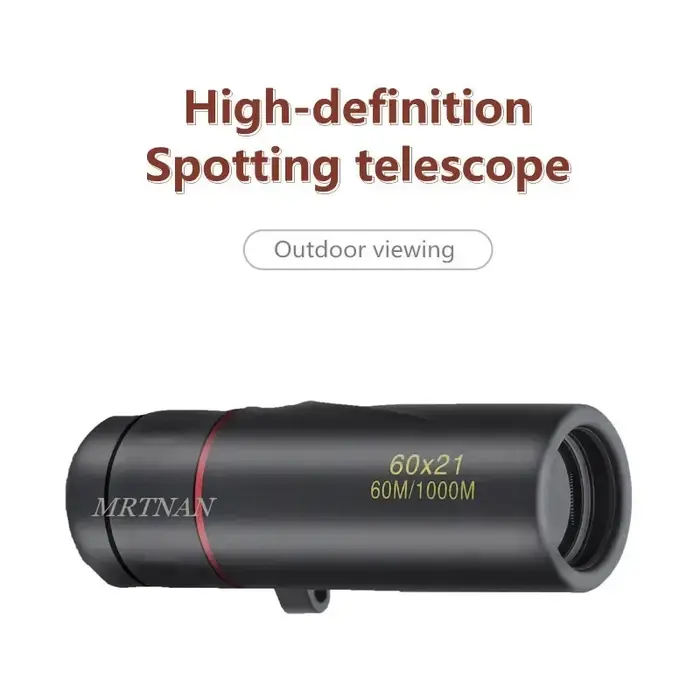 Monoculaire HD 60X21 haute magnification étanche mini portable zoom 10X voyage extérieur chasse