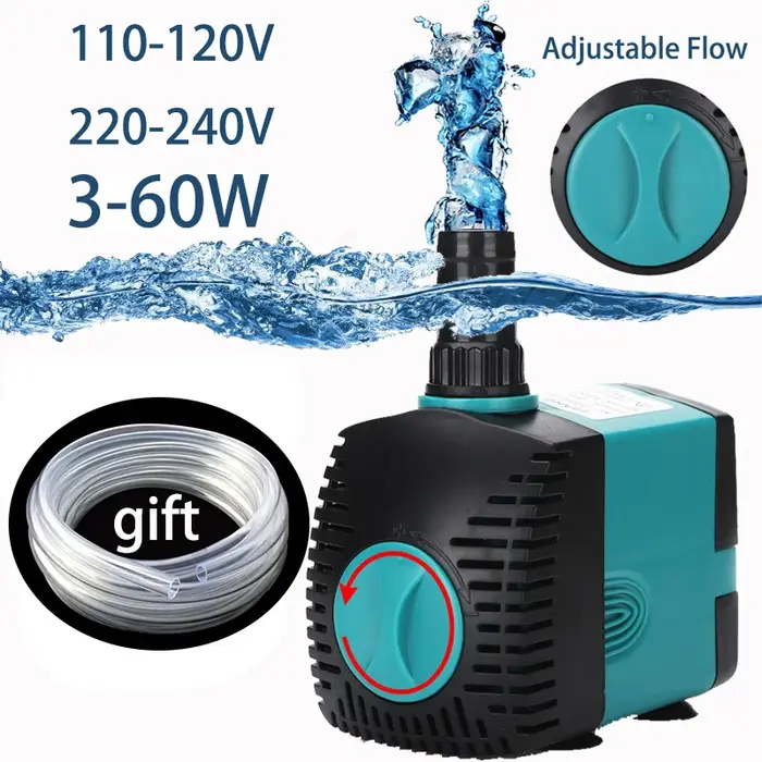 Pompe de fontaine à eau ultra silencieuse SubSN avec tuyau, filtre pour aquarium, bassin précieux po