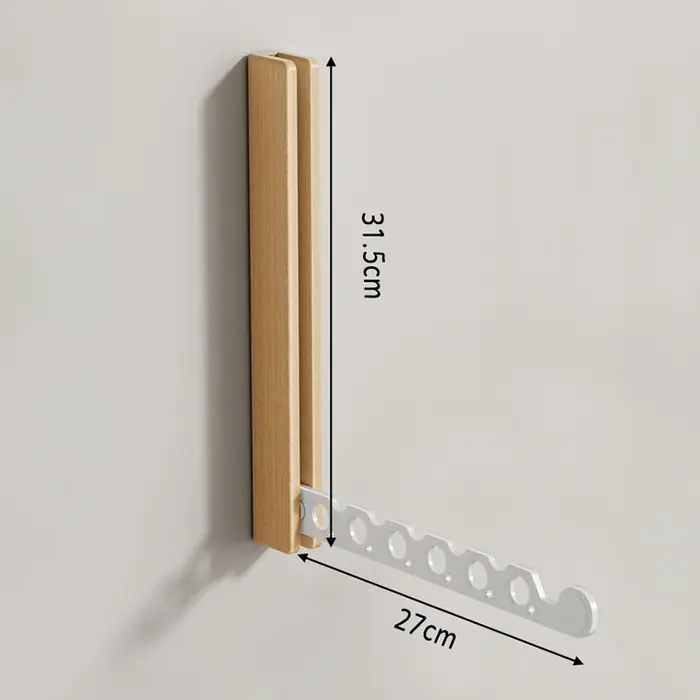 Cintre à vêtements en bois, support de séchage mural, conception pliable et organisateur de vêtement