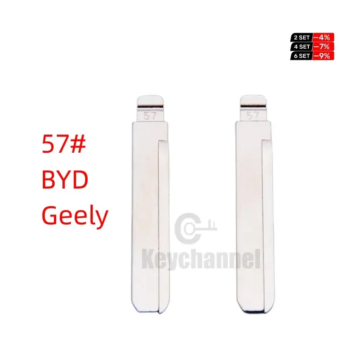 Lame de clé de voiture BYD01, 10 pièces/lot, KD 57 #   Clé universelle vierge non coupée pour téléco