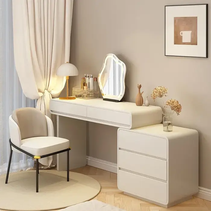 Coiffeuse moderne sans miroir pour femmes, rangement d'étude, bureau Mobile, organisateur de salon, 