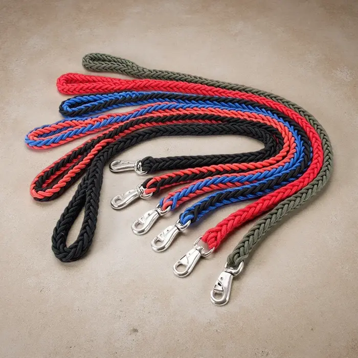Laisse pour chien tressée à 8 brins, robuste : laisse tactique anti-traction pour races moyennes/grandes, réglable et réfléchissante