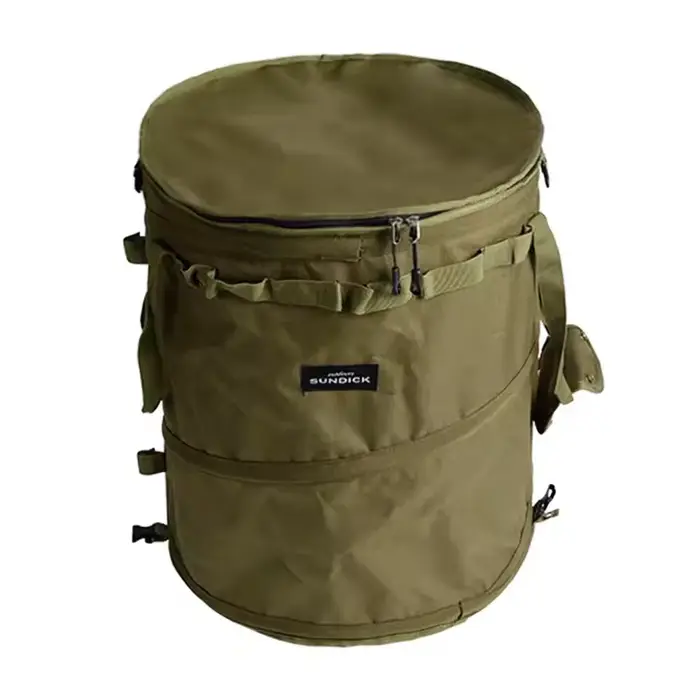 Poubelle de camping pliable, portable avec couvercle zippé, panier à linge sale réutilisable, poubel