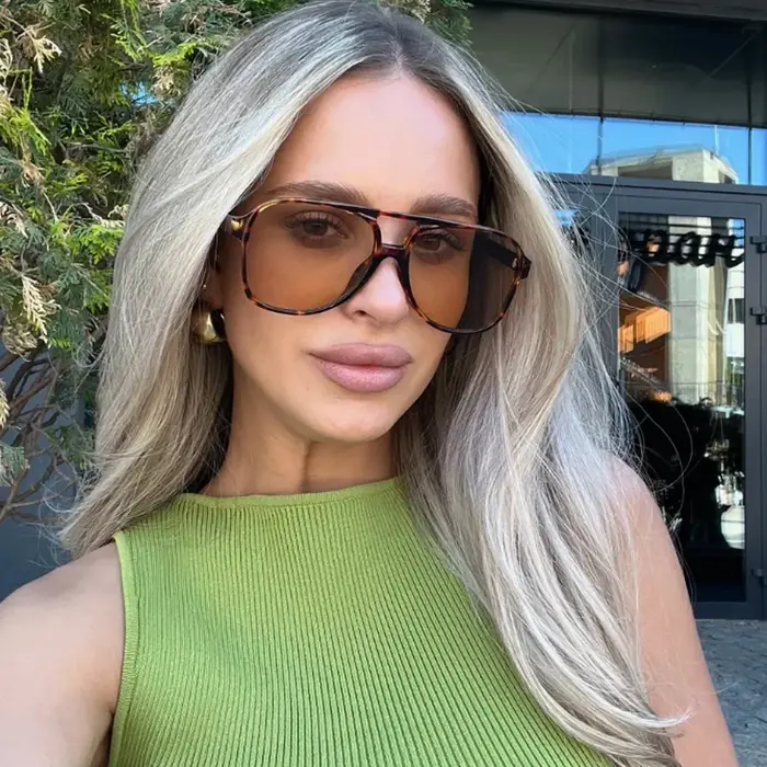 Lunettes de soleil femme oversized carré - Verres colorés gradient - Randonnée et camping UV400