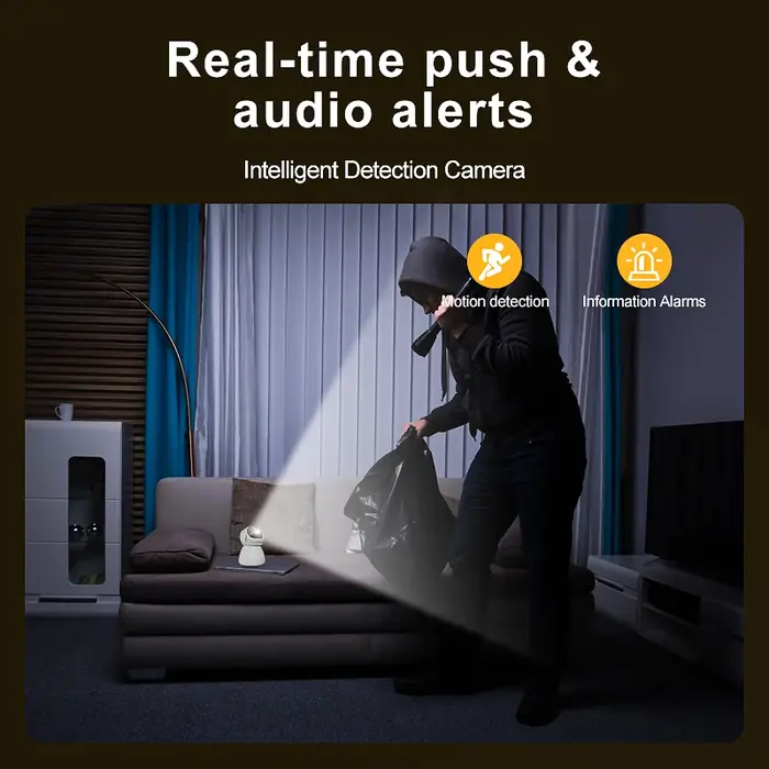 Caméra de sécurité intérieure WiFi 2MP HD avec vision nocturne pour surveillance bébé et CCTV sans fil