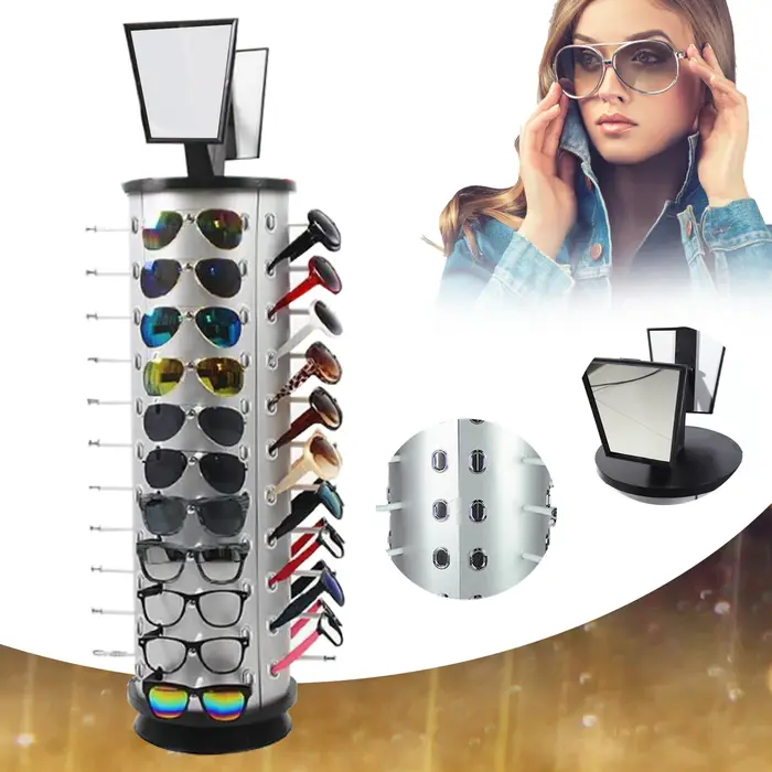 Présentoir à Lunettes Rotatif à 360 ° T1, Support d'Étagère Rotatif, Commercial, 44 Paires, Nouveau