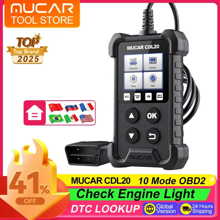 MUCAR-Lecteur de Code Automobile CDL20 OBD2, Scanner pour Vérifier la Lumière du Moteur, Capteur de 