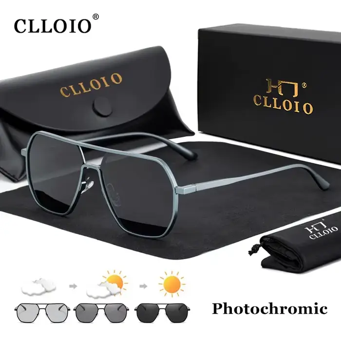 CLLOIO – lunettes de soleil photochromiques en aluminium pour hommes et femmes, polarisées, Anti-ébl
