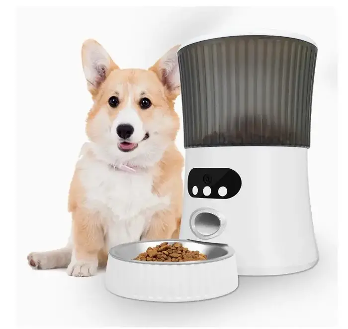 Distributeur automatique de nourriture pour chats et chiens à double compartiment et minuterie