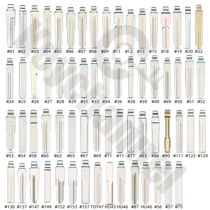 66 pièces lame de clé KD KEYDIY lame Xhorse vierge à distance pour Renault Golf Toyota Kia Hyundai N