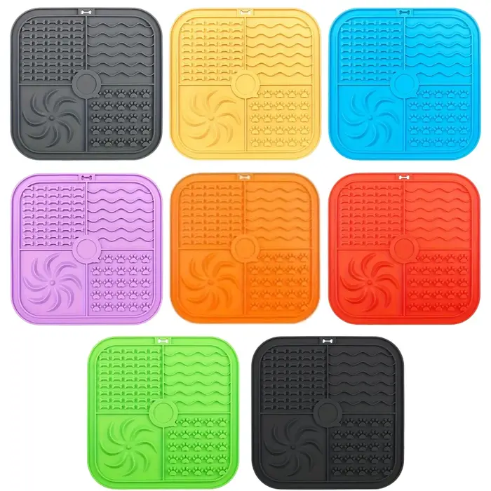 Tapis de léchage de chien en silicone bain beurre de cacahuète alimentation lente