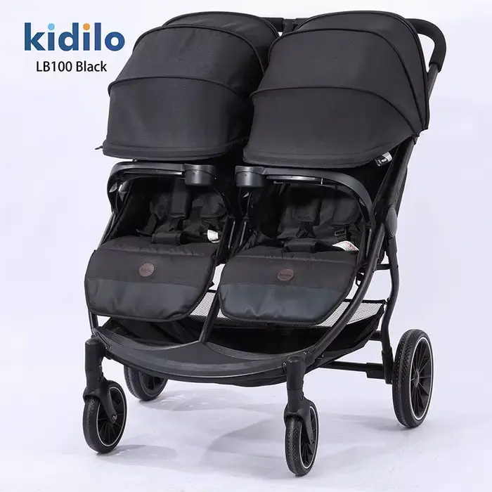 La poussette double tout-en-un peut s'asseoir ou s'allonger, poussette pour bébé légère et pliable a