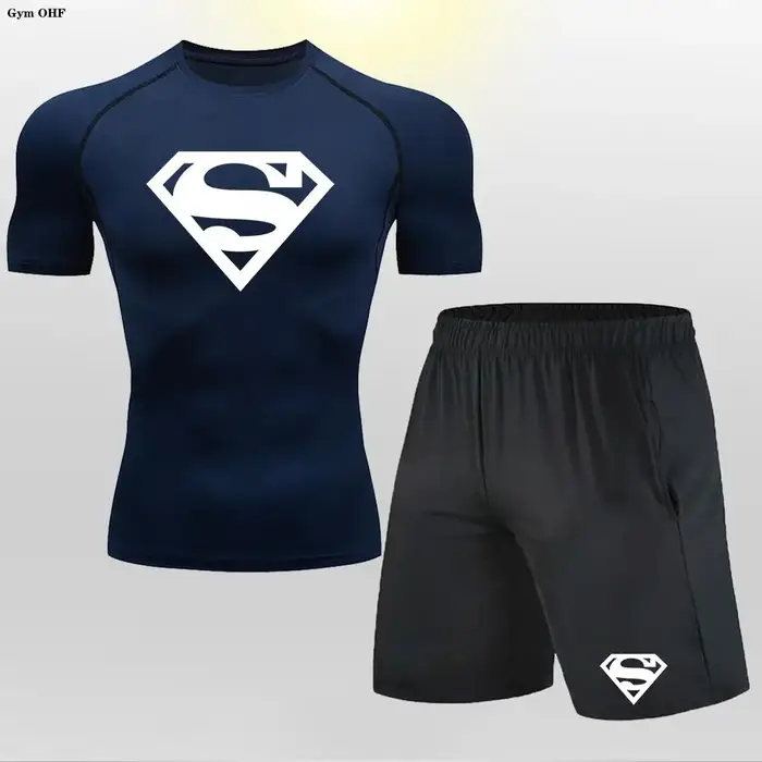 Rashgard imbibé de MMA pour homme, leggings d'entraînement à séchage rapide, t-shirt de compression 