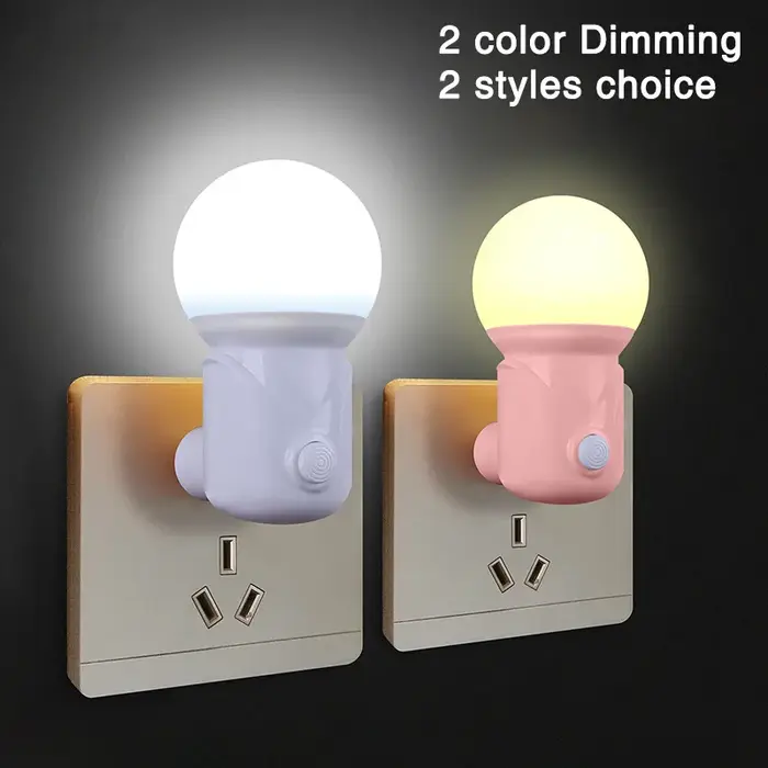 Portable Plug-in LED veilleuse 2 couleurs bébé soins infirmiers oeil sommeil lumière chambre couloir