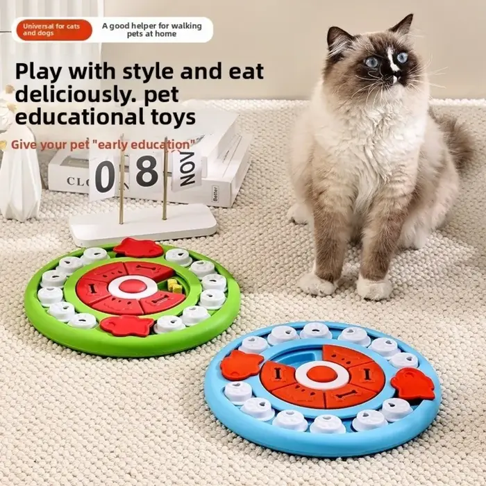 Puzzle anti-étouffement rotatif avec son pour chiens, jouet interactif et bol de nourriture lente pour chiots et chiens adultes occasions spéciales