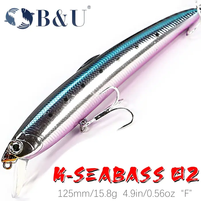 B & U-Leurre de pêche au vairon flottant SARUNA, appât dur, WobJeff, Swimbait, pêche en eau salée, b