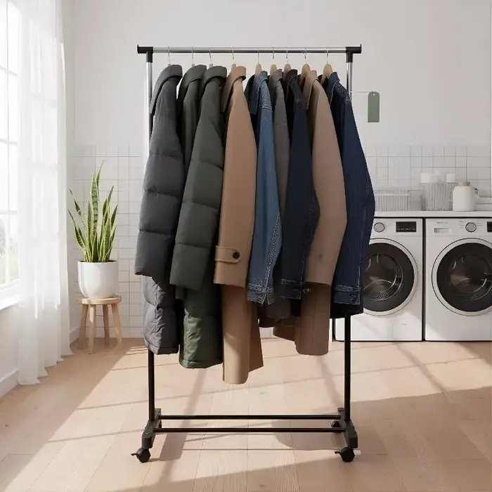Séchoir à linge de chambre à coucher, support de rangement pour vêtements de salon, portant simple résistant à l'usure