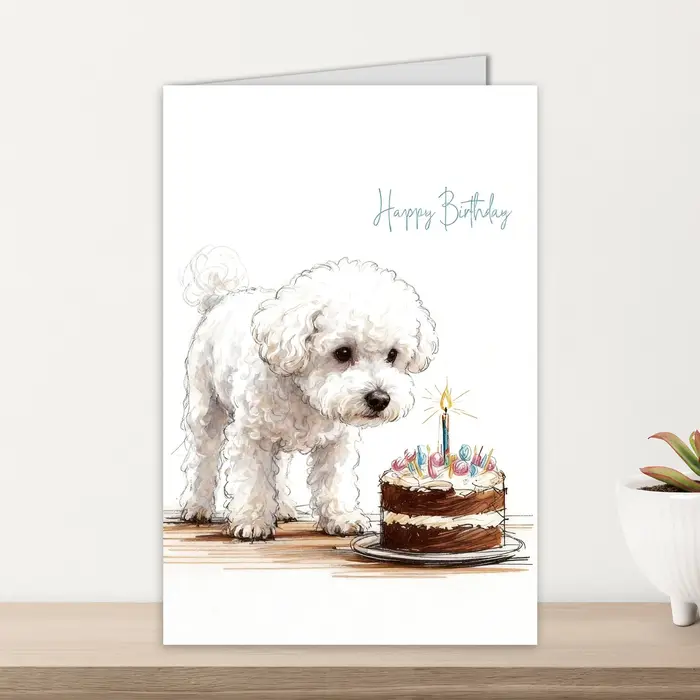 Carte d'anniversaire avec enveloppe illustrée de chiens mignons en dessin animé. Carte d'anniversair