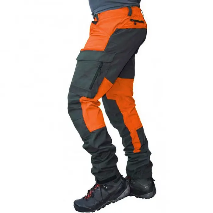 Pantalon cargo imperméable été pour homme - Taille longue multi-poches pêche camping travail extérieur