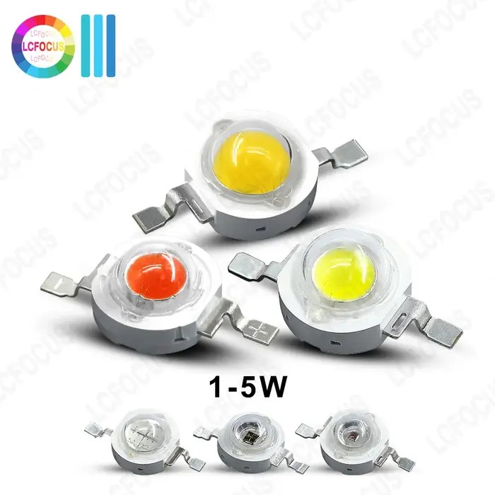 10 pièces 1 W 3 W 5 W puce LED blanc chaud blanc naturel blanc froid ultraviolet orange rouge vert b