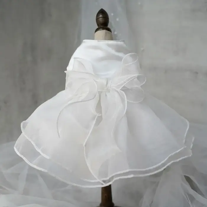 Robe de mariée blanche pour petits chiens, costume de mariage pour patients, robes de princesse pour