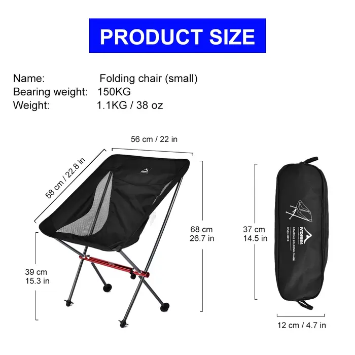 Widesea Camping pêche Chaise pliante touristique plage Chaise Longue Chaise pour détente pliable loi