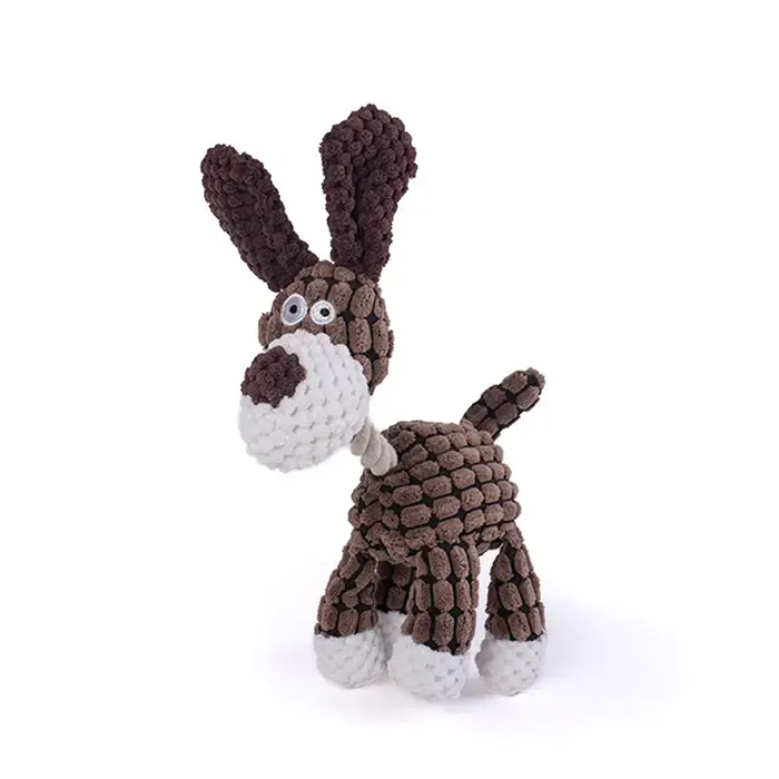 Jouet en peluche pour chien en forme d'animaux, résistant aux morsures, grinçant, en velours côtelé,