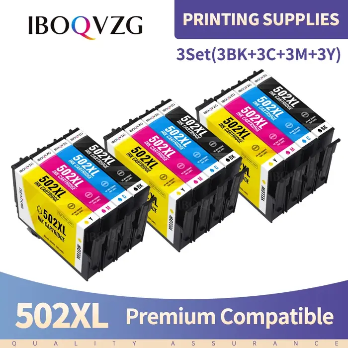Cartouche d'encre compatible 502XL 502 travail pour Epson XP-5100 XP-5105 WF-2860 WF-2865 XP-5150 XP-5155 WF-2885DWF WF-2880DWF
